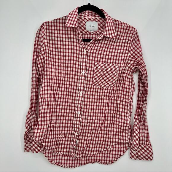 Rails Tops - Rails Farrah Red White Plaid Button Down Shirt Top Blouse Gingham Checkered XS